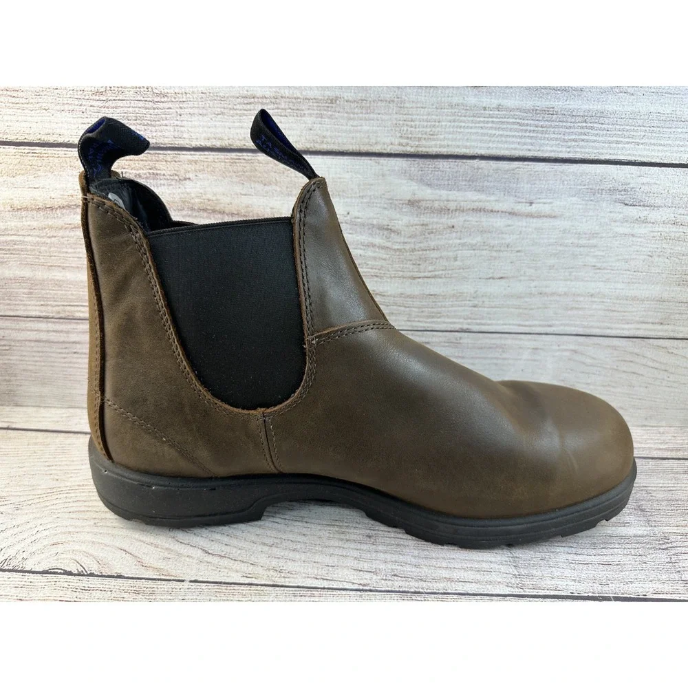 Blundstone Men's Antique Brown Leather Chelsea Boots Size US 13 AU 12